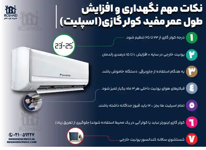 نکات مهم نگهداری و افزایش بازدهی کولرگازی دایکین DAIKIN 